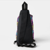Funky Paarse Cirkels Sling Bag (Achterkant)