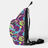 Funky Paarse Cirkels Sling Bag (Rechts)
