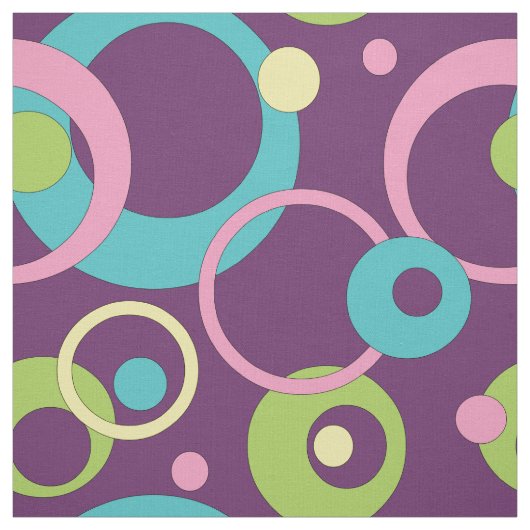 Funky Paarse cirkels stof (Swatch)