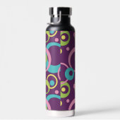 Funky Paarse cirkels Waterfles (Rechts)