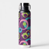 Funky Paarse cirkels Waterfles (Voorkant)