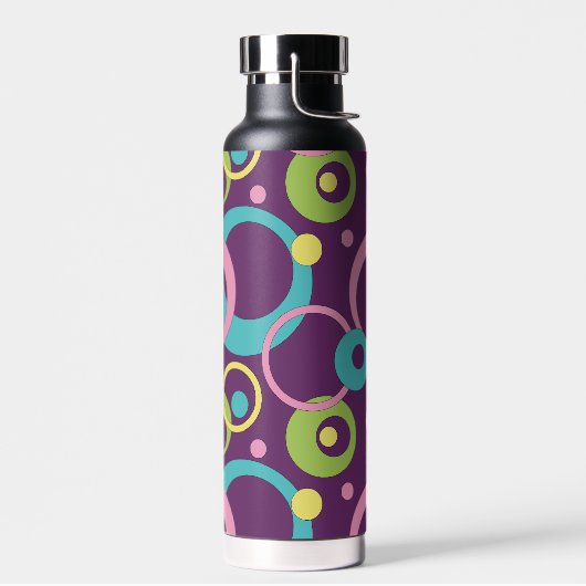 Funky Paarse cirkels Waterfles (Links)