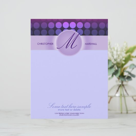 Funky Paarse Disco Lights Gepersonaliseerd Briefhoofd (Staand voorkant)