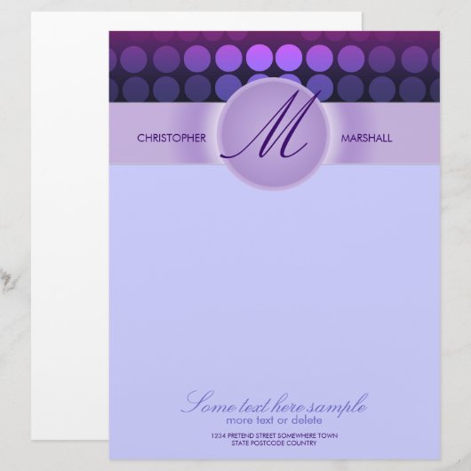 Funky Paarse Disco Lights Gepersonaliseerd Briefhoofd