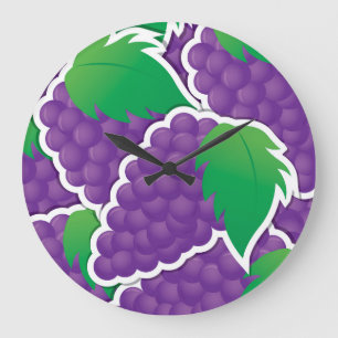 Funky paarse druiven grote klok