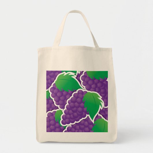 Funky paarse druiven tote bag (Voorkant)