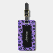 Funky Paarse Leopard Luggage Identity Label Bagagelabel (Voorkant verticaal)