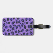 Funky Paarse Leopard Luggage Identity Label Bagagelabel (Achterkant horizontaal)