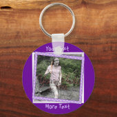 Funky Paarse Polka Dot Lijst Sleutelhanger (Voorkant)
