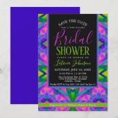 Funky Paarse Roze Blacklight Vibe Vrijgezellenfees Kaart (Voorkant / Achterkant)