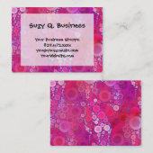 Funky Paarse roze, concentrische cirkels meisje Visitekaartje (Voorkant / Achterkant)