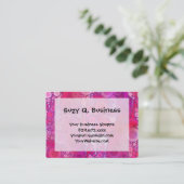 Funky Paarse roze, concentrische cirkels meisje Visitekaartje (Staand voorkant)