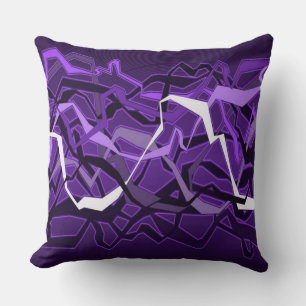 Funky Paarse Sierkussen van Abstracte Golven