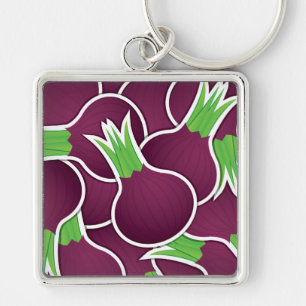 Funky paarse uien sleutelhanger