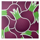 Funky paarse uien tegeltje (Voorkant)