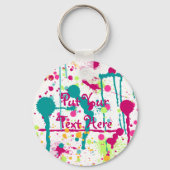 Funky Paint Spletters Sleutelhanger (Voorkant)
