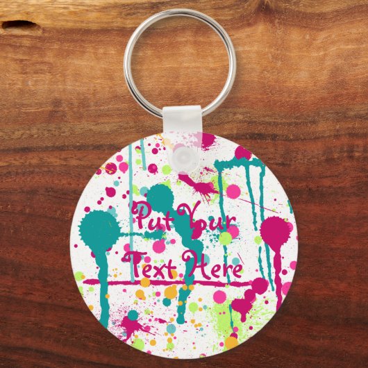 Funky Paint Spletters Sleutelhanger (Voorkant)