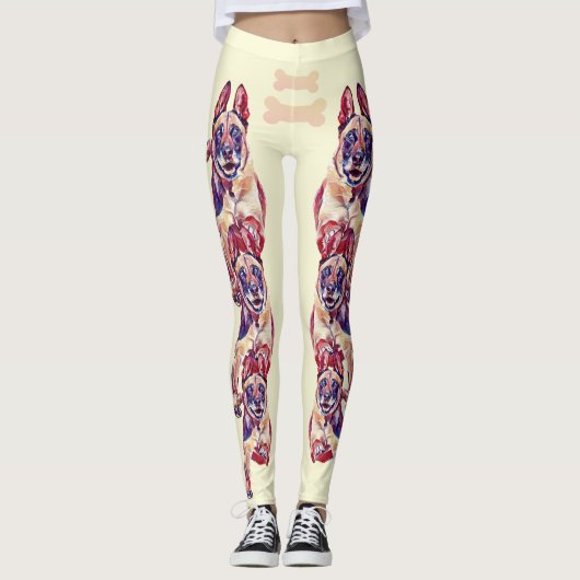 Funky Painted Belgium Malinois Leggings (Voorkant)