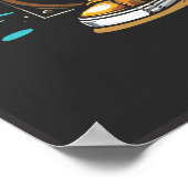 Funky Panda Music Vibes Poster (Hoek)