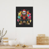 Funky Panda Music Vibes Poster (Keuken)