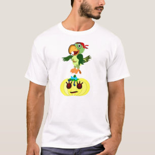 Funky Parrot op Pumpkin Halloween TShirt voor hem
