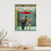 Funky  Party Girl 40th Birthday Poster (Keuken)