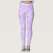 Funky Pastel Color Leaft Pattern-Leggings Leggings (Voorkant)