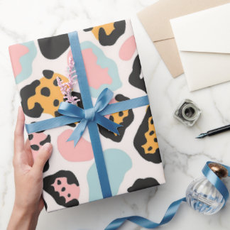 Funky Pastel Leopard Spots Cadeaupapier