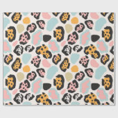 Funky Pastel Leopard Spots Cadeaupapier (Vlak)