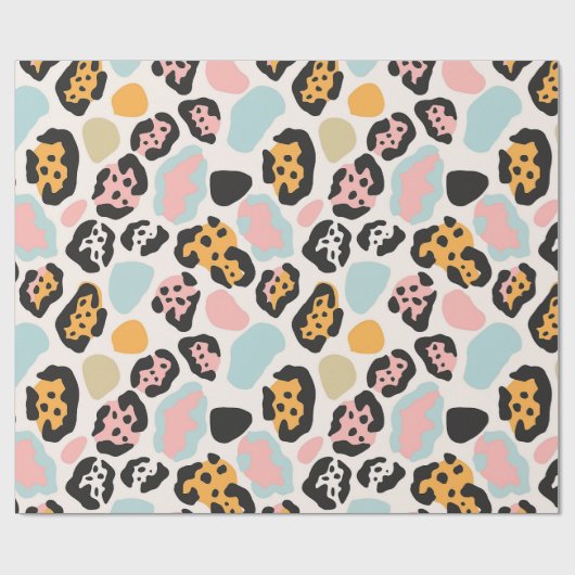 Funky Pastel Leopard Spots Cadeaupapier (Vlak)