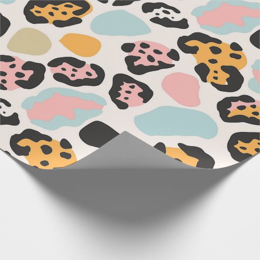 Funky Pastel Leopard Spots Cadeaupapier (Hoek)
