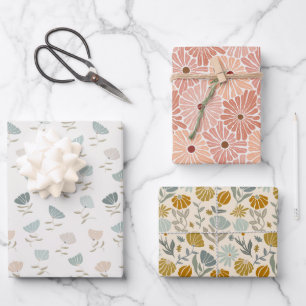Funky Pastel Margrieten Inpakpapier Vel