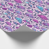 Funky Pastel Mushroom Pattern Wrapping Paper Cadeaupapier (Hoek)