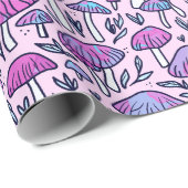 Funky Pastel Mushroom Pattern Wrapping Paper Cadeaupapier (Rol Hoek)