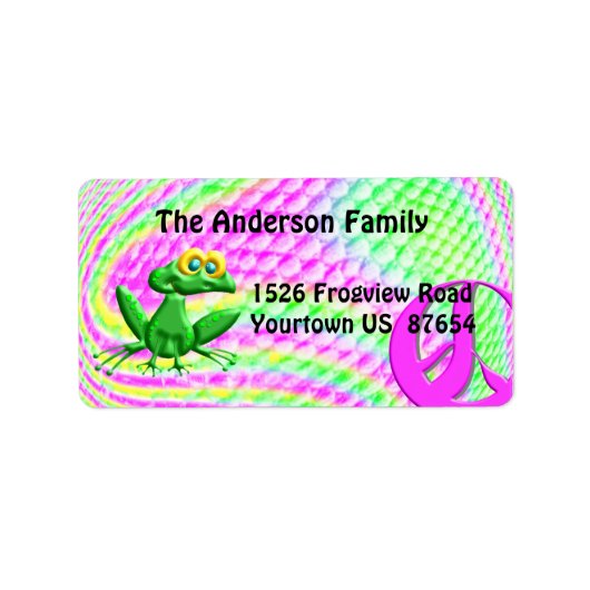 Funky Peace Froggie Etiket (Voorkant)