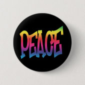 Funky Peace Word Button (Voorkant)