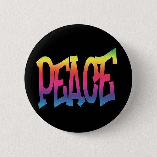 Funky Peace Word Button (Voorkant)