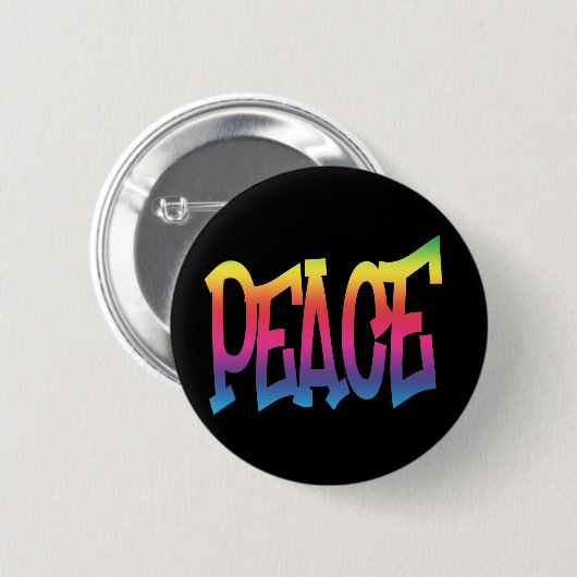 Funky Peace Word Button (Voorkant /achterkant)