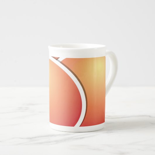 Funky peach porselein kop (Voorkant rechts)