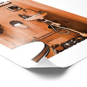 Funky Peachy Bathroom Foto Afdruk (Hoek)