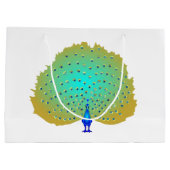 funky Peacock harten ontwerp Groot Cadeauzakje (Achterkant)