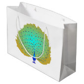 funky Peacock harten ontwerp Groot Cadeauzakje (Achterkant Gekanteld)