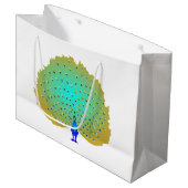 funky Peacock harten ontwerp Groot Cadeauzakje (Voorkant Gekanteld)