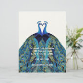 Funky  Peacocks Kissing Letterhead Briefhoofd Ontwerp (Staand voorkant)