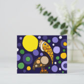 Funky Pelican en Circles Beach Art Briefkaart (Staand voorkant)