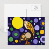 Funky Pelican en Circles Beach Art Briefkaart (Voorkant / Achterkant)