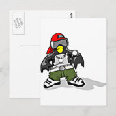 Funky Penguin Briefkaart (Voorkant / Achterkant)