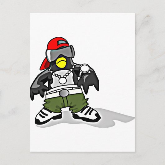 Funky Penguin Briefkaart (Voorkant)