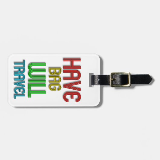 Funky Personalized Airplane Bagagelabel (Voorkant horizontaal)