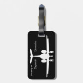 Funky Personalized Airplane Bagagelabel (Achterkant verticaal)
